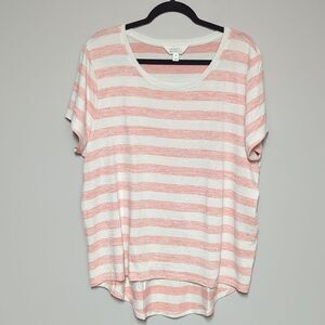Market & Spruce Pink and White Striped Blouse